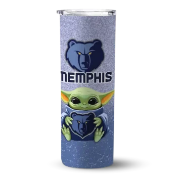 memphis grizzlies yoda smile blue skinny tumbler best selling 1.webp