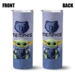 memphis grizzlies yoda smile blue skinny tumbler best selling 1.webp