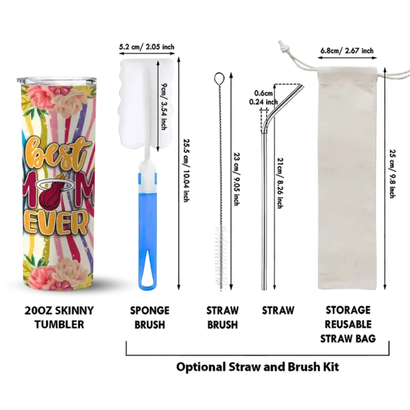 miami heat flower cluster skinny tumbler new arrival.webp