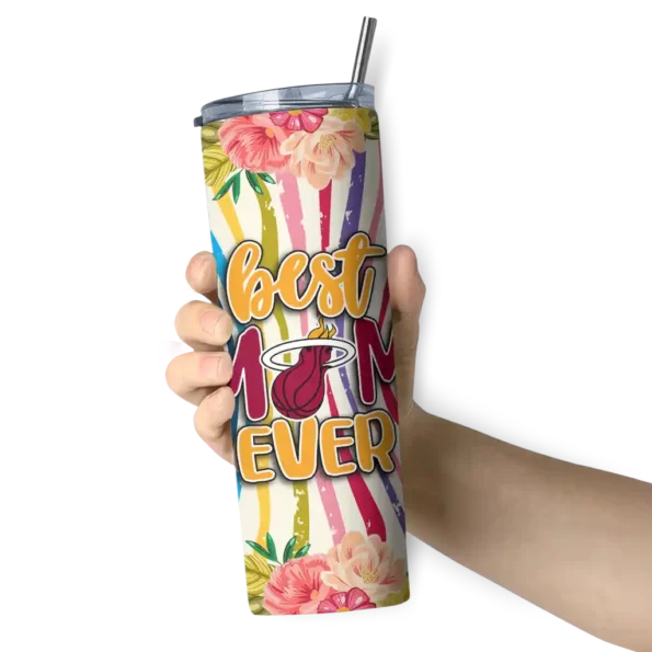 miami heat flower cluster skinny tumbler premium grade.webp