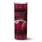 miami heat radiant glitter red skinny tumbler best selling 1.webp
