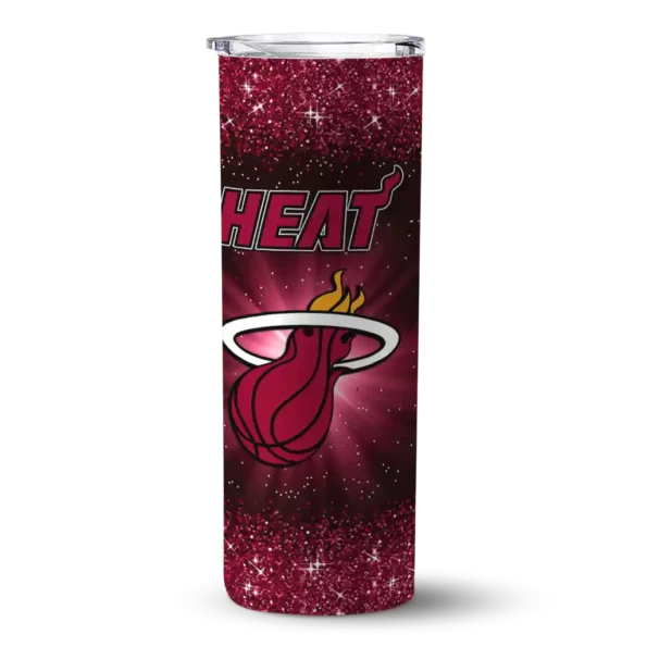 miami heat radiant glitter red skinny tumbler best selling 1.webp