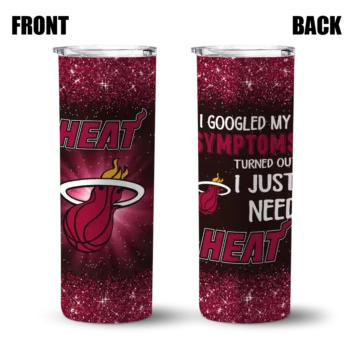 miami heat radiant glitter red skinny tumbler fashion forward.webp