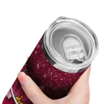 miami heat radiant glitter red skinny tumbler best selling 1.webp