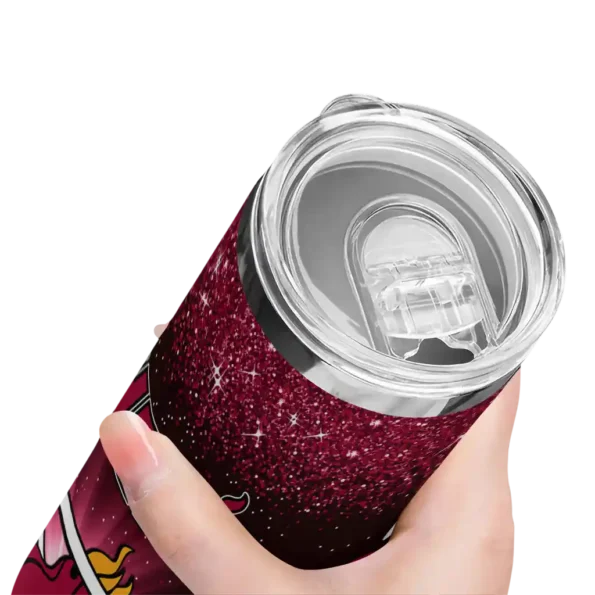 miami heat radiant glitter red skinny tumbler high quality.webp