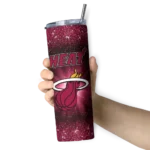 miami heat radiant glitter red skinny tumbler best selling 1.webp