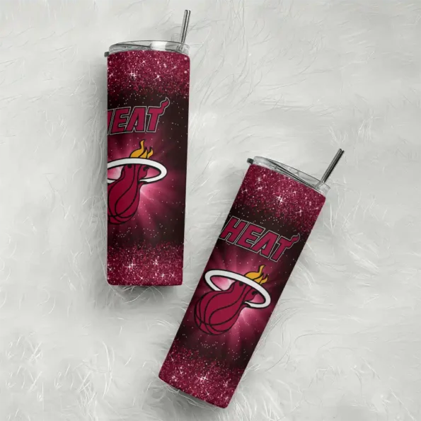miami heat radiant glitter red skinny tumbler top rated.webp