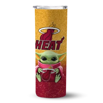 miami heat yoda smile red skinny tumbler best selling 1.webp
