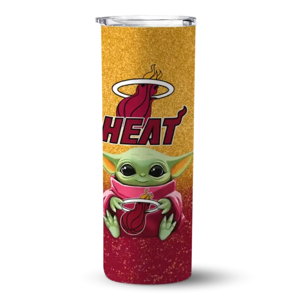 miami heat yoda smile red skinny tumbler best selling 1.webp