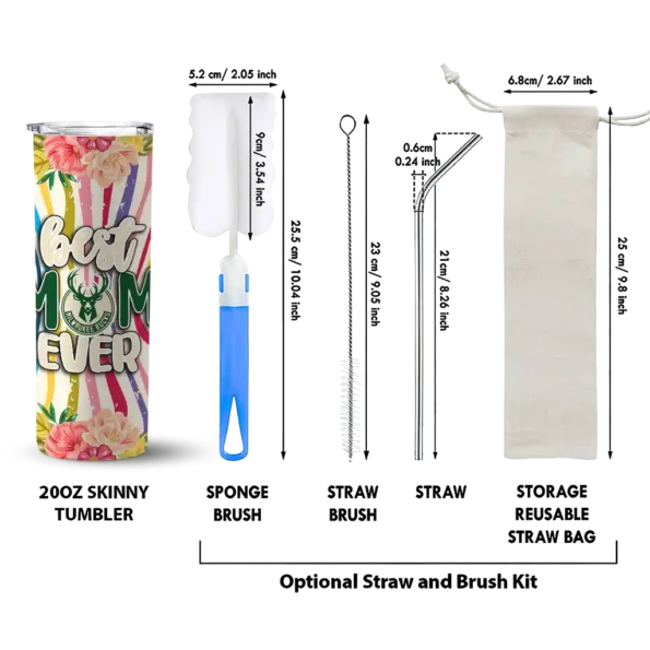 milwaukee bucks flower cluster skinny tumbler new arrival.webp