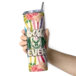 milwaukee bucks flower cluster skinny tumbler best selling 1.webp