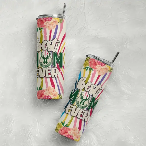 milwaukee bucks flower cluster skinny tumbler top rated.webp