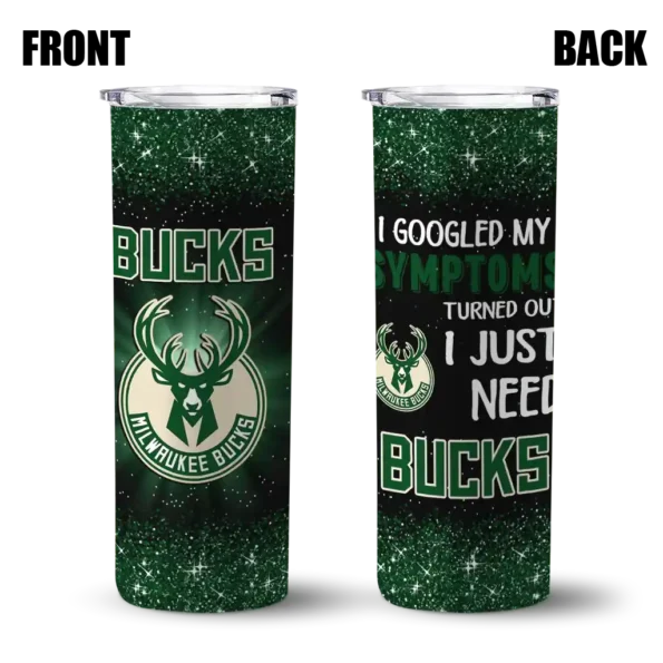 milwaukee bucks radiant glitter green skinny tumbler fashion forward.webp