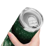 milwaukee bucks radiant glitter green skinny tumbler best selling 1.webp