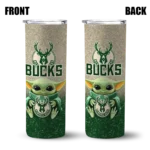 milwaukee bucks yoda smile green skinny tumbler best selling 1.webp