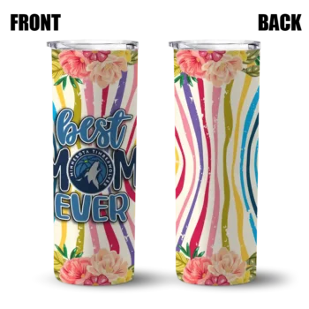 minnesota timberwolves flower cluster skinny tumbler fashion forward.webp
