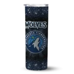 minnesota timberwolves radiant glitter midnight blue skinny tumbler best selling 1.webp