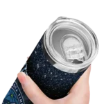minnesota timberwolves radiant glitter midnight blue skinny tumbler best selling 1.webp