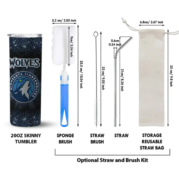 minnesota timberwolves radiant glitter midnight blue skinny tumbler new arrival.webp