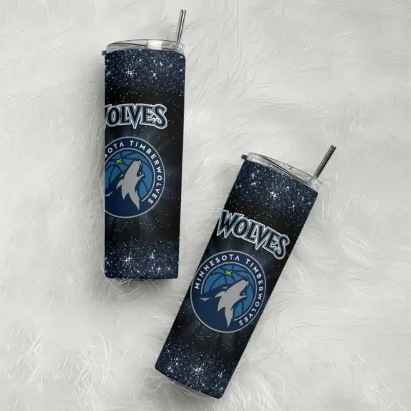 minnesota timberwolves radiant glitter midnight blue skinny tumbler top rated.webp