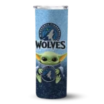 minnesota timberwolves yoda smile midnight blue skinny tumbler best selling.webp