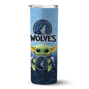 minnesota timberwolves yoda smile midnight blue skinny tumbler best selling.webp