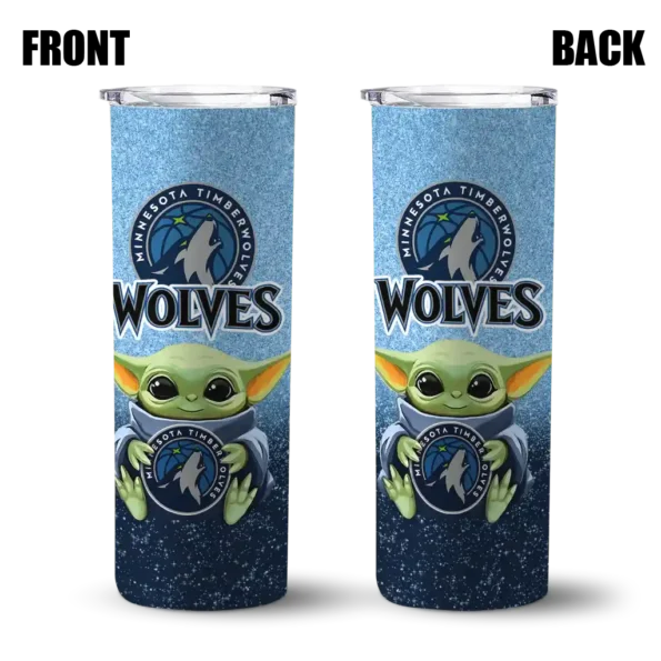 minnesota timberwolves yoda smile midnight blue skinny tumbler fashion forward.webp