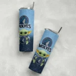 minnesota timberwolves yoda smile midnight blue skinny tumbler best selling 1.webp