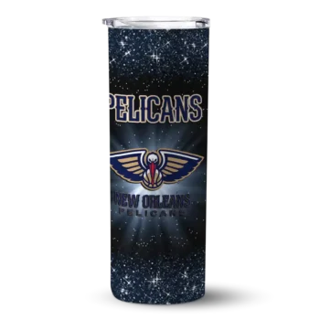 new orleans pelicans radiant glitter navy skinny tumbler best selling 1.webp