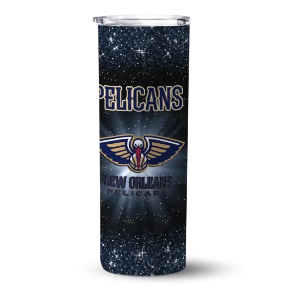 new orleans pelicans radiant glitter navy skinny tumbler best selling 1.webp