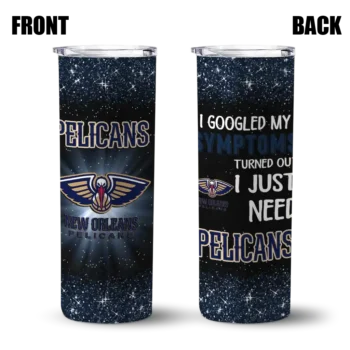 new orleans pelicans radiant glitter navy skinny tumbler fashion forward.webp