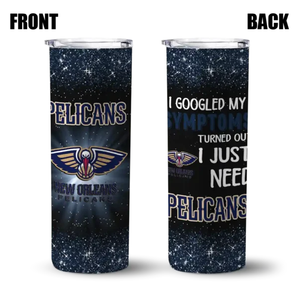 new orleans pelicans radiant glitter navy skinny tumbler fashion forward.webp