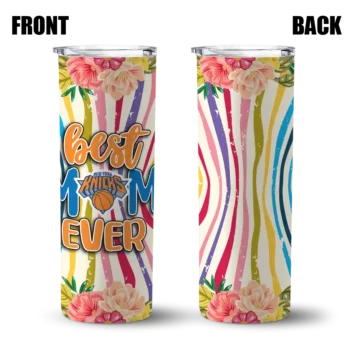 new york knicks flower cluster skinny tumbler fashion forward.webp