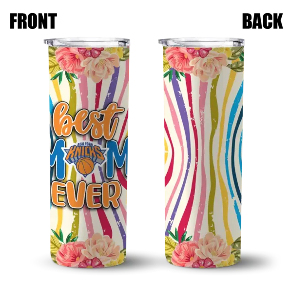 new york knicks flower cluster skinny tumbler fashion forward.webp