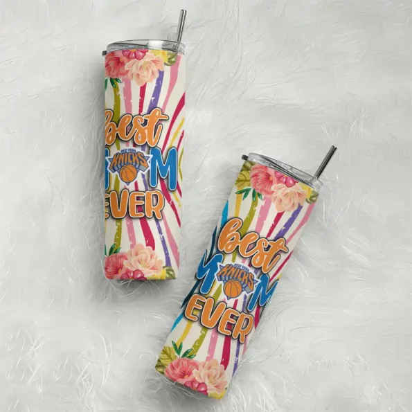 new york knicks flower cluster skinny tumbler top rated.webp