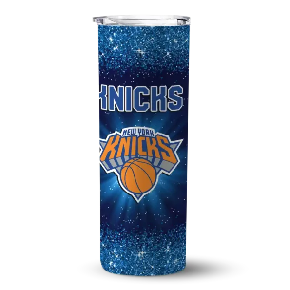 new york knicks radiant glitter blue skinny tumbler best selling 1.webp