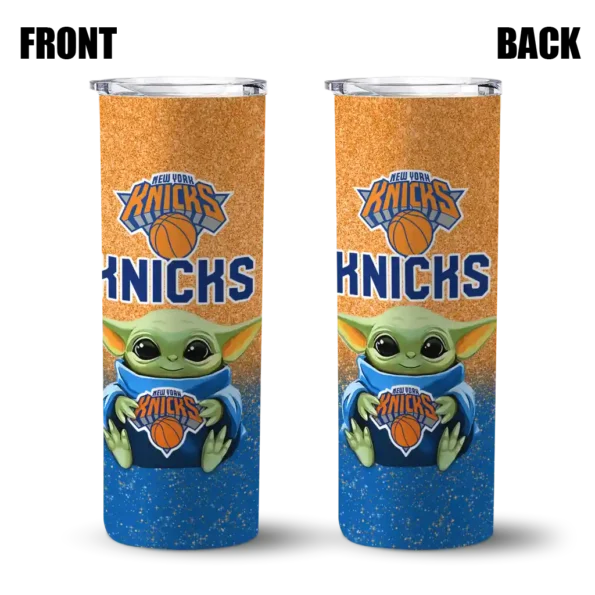 new york knicks yoda smile blue skinny tumbler fashion forward.webp