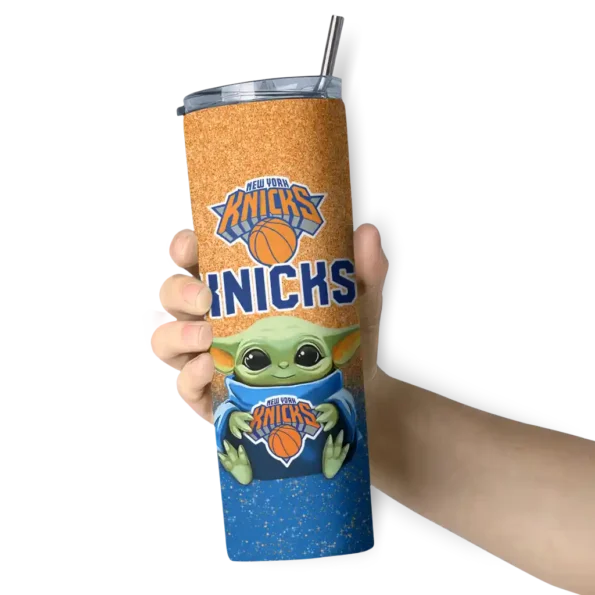 new york knicks yoda smile blue skinny tumbler premium grade.webp