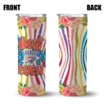 oklahoma city thunder flower cluster skinny tumbler best selling 1.webp