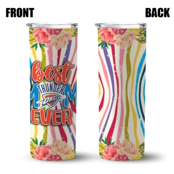 oklahoma city thunder flower cluster skinny tumbler fashion forward.webp