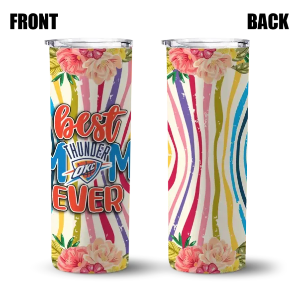 oklahoma city thunder flower cluster skinny tumbler fashion forward.webp