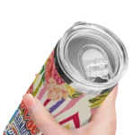 oklahoma city thunder flower cluster skinny tumbler best selling 1.webp
