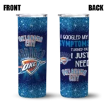 oklahoma city thunder radiant glitter blue skinny tumbler best selling 1.webp