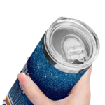 oklahoma city thunder radiant glitter blue skinny tumbler best selling 1.webp