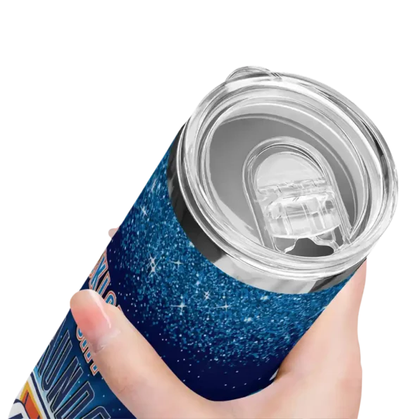 oklahoma city thunder radiant glitter blue skinny tumbler high quality.webp