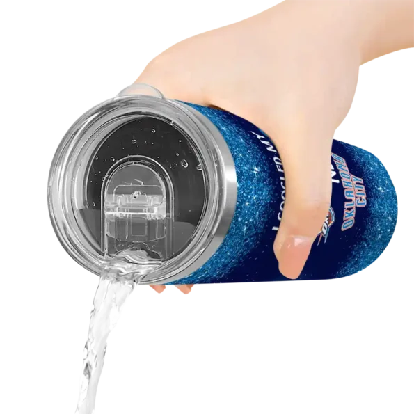 oklahoma city thunder radiant glitter blue skinny tumbler latest model.webp