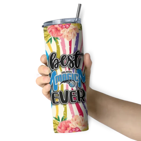 orlando magic flower cluster skinny tumbler premium grade.webp