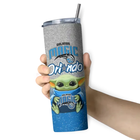orlando magic yoda smile blue skinny tumbler premium grade.webp
