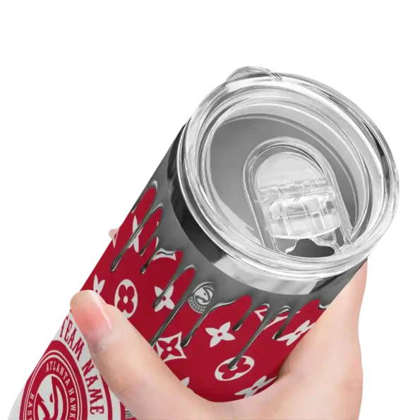 personalized atlanta hawks camo streak red skinny tumbler high quality.webp