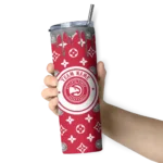 personalized atlanta hawks camo streak red skinny tumbler best selling 1.webp